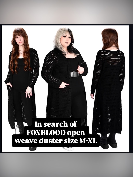 Foxblood Open Weave Duster Size M